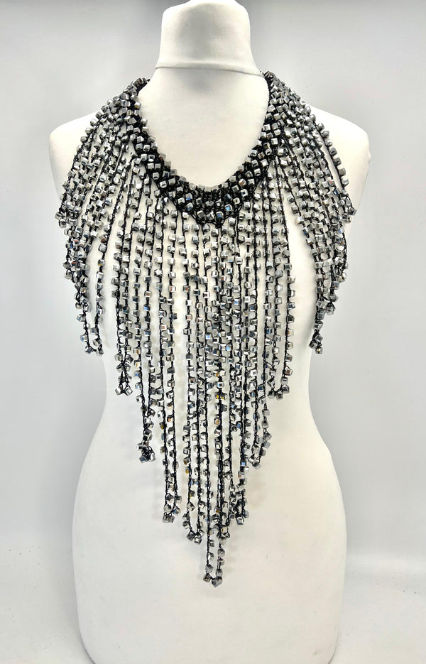 6 x 6 Crystal Fringe Necklaces - Long Tassle