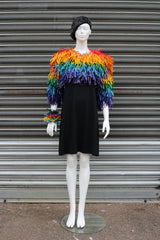 Handmade Recycled Plastic Fringe Shrug - Rainbow - Jianhui London