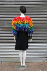 Handmade Recycled Plastic Fringe Shrug - Rainbow - Jianhui London