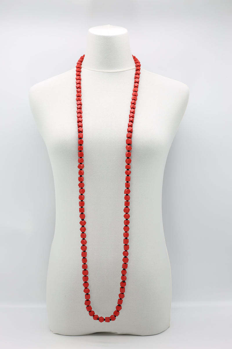 Faceted Wooden Beads Necklaces Set - Small