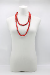 Faceted Wooden Beads Necklaces Set - Small