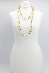 Vintage Gold Czech tubes and Balls with gold metal tubes necklace