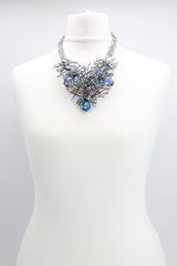 Vintage crystal hibiscus pendant necklace