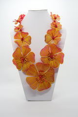 Plumeria Flower Necklace made from recycled plastic water bottles