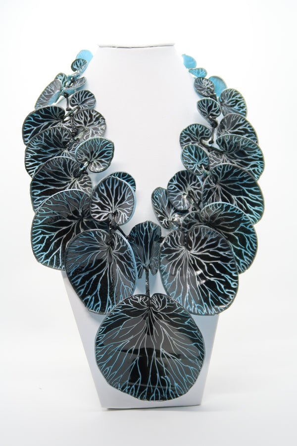 Coccoloba leaves Necklace made from recycled plastic water bottles