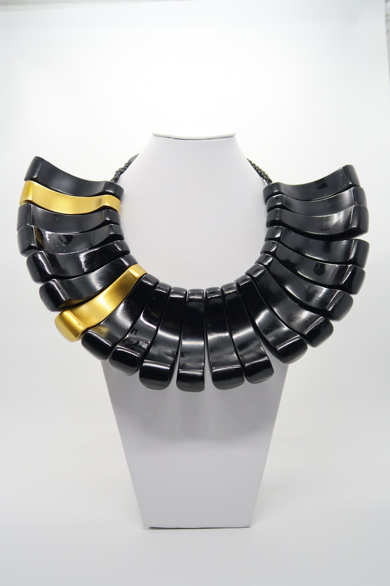 Handmade collar from recycled wood necklace