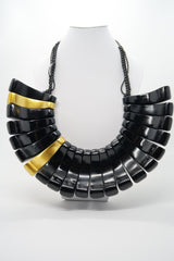 Handmade collar from recycled wood necklace