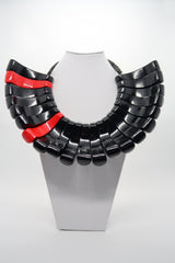 Handmade collar from recycled wood necklace