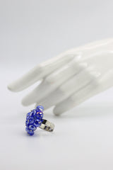 Set of 4 claustered crystal rings