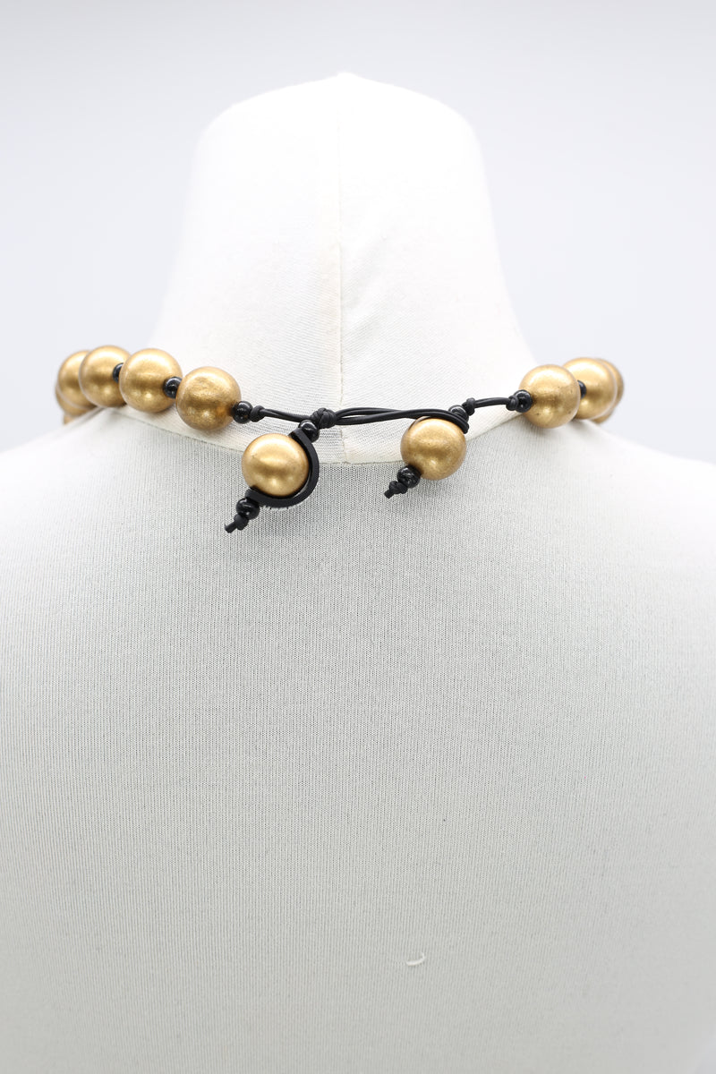 Wooden beads with Upcycled Shells Necklace - Short - Jianhui London