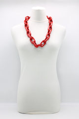 90cm Long Rectangular Recycled Wooden Chain Necklace - Jianhui London