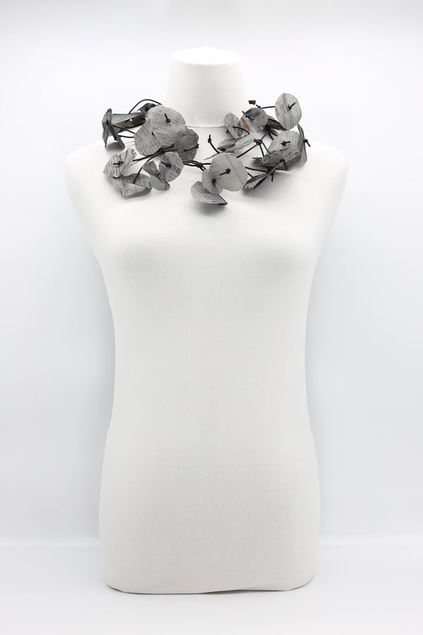 RECYCLED PAPER ORCHIDS NECKLACE - SHORT