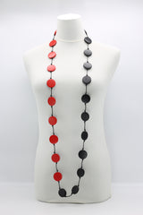 Single Strand Recycled Wood Coin Necklaces - Duo - Large