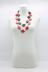 Single Strand Recycled Wood Coin Necklaces - Duo - Large