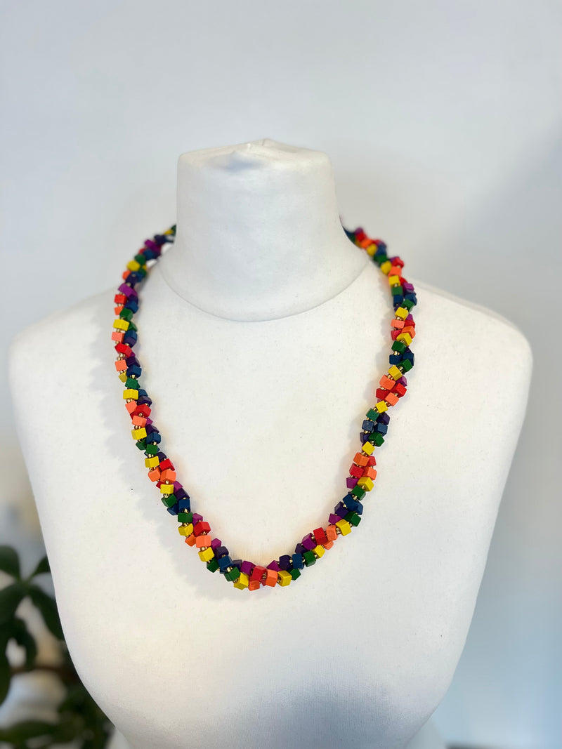 SINGLE STRAND PASHMINA NECKLACES - RAINBOW