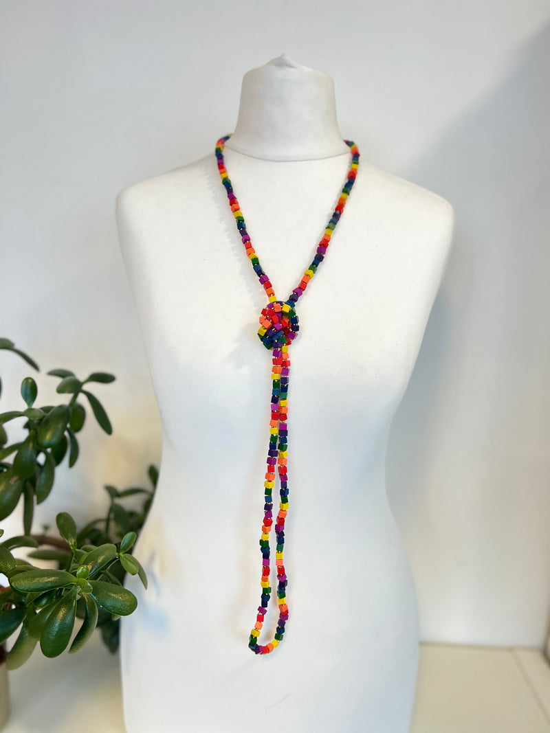 SINGLE STRAND PASHMINA NECKLACES - RAINBOW