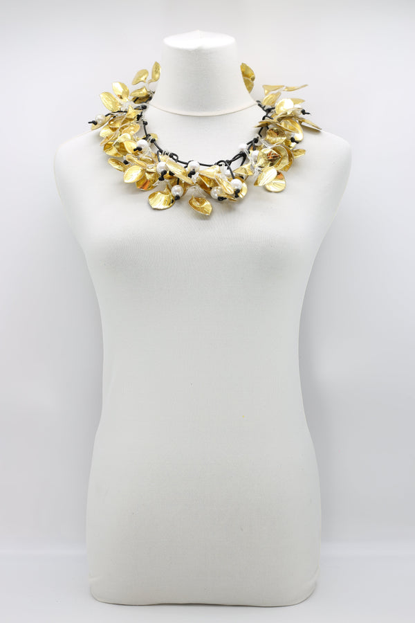 GOLDEN POTHOS PLANT NECKLACE-MADE FROM RECYCLED PLASTIC BOTTLES