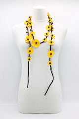 Upcycled Plastic Bottles Poppy on Textile Cord Necklace