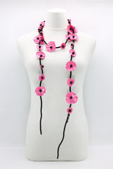 Upcycled Plastic Bottles Poppy on Textile Cord Necklace