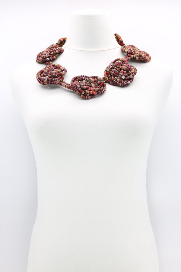 Cotton cord flower necklace - Short