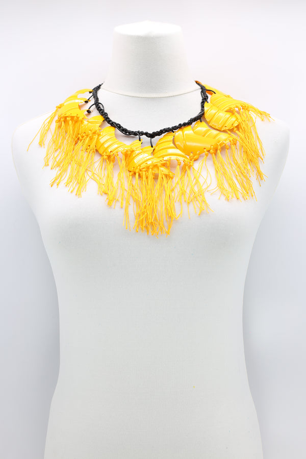 Recycled plastic bottles with tassel necklacve