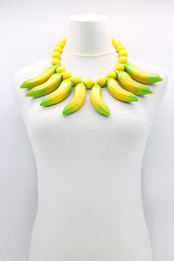 Hand Crafted Banana Necklace From Recycled Wood - Small