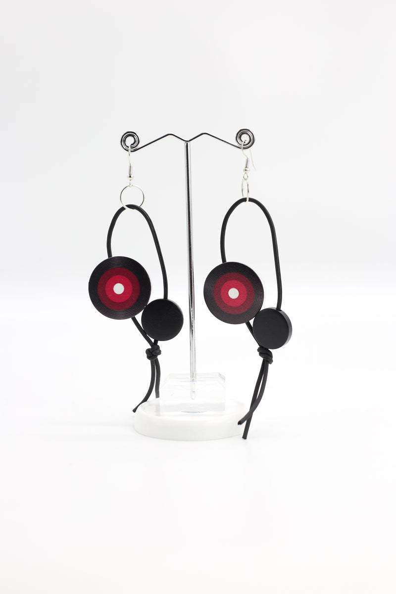 Jimi Hendrix Leatherette Disk Earrings - Jianhui London