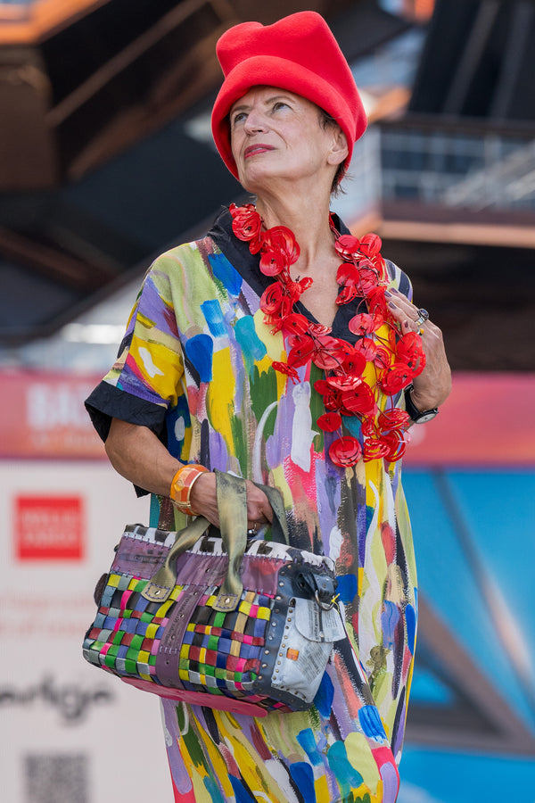 Hand Crafted Rainbow Travel Bag With LOVE From Recycled Leather