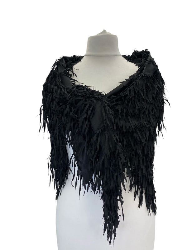 Triangular Fringe Shawl Made from recycled polyester - Short