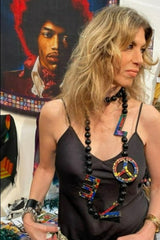 Jimi Hendrix Recycled Wooden Beads Love Necklace