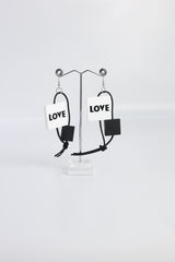 Leatherette LOVE & HOPE Earrings - Jianhui London