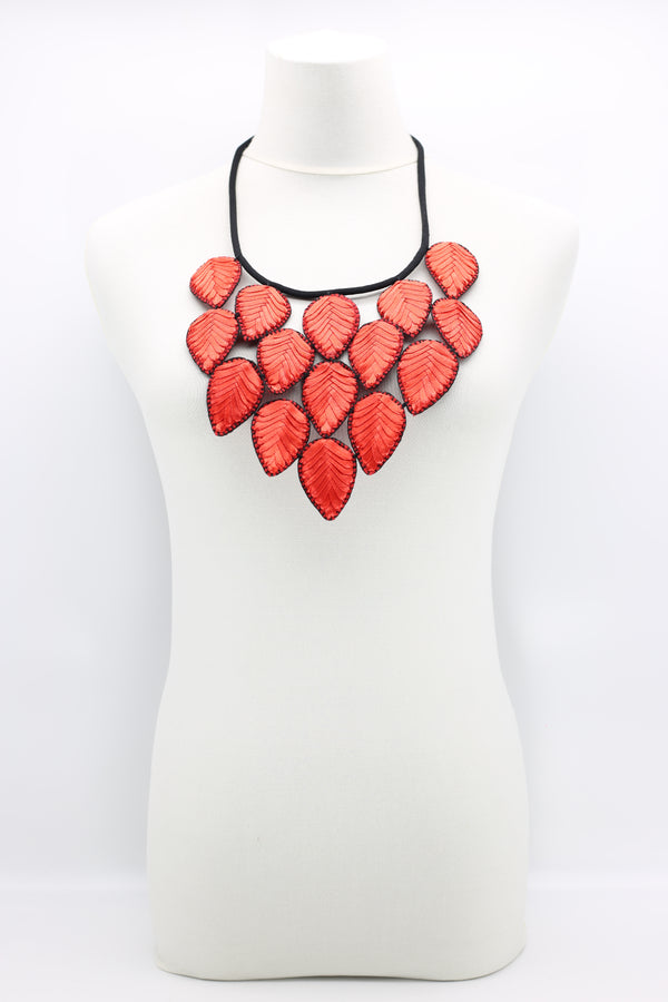 Textile Leaf bib Necklace - Jianhui London