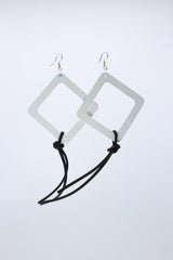 Geometric Earrings with Leatherette String - Large - Jianhui London