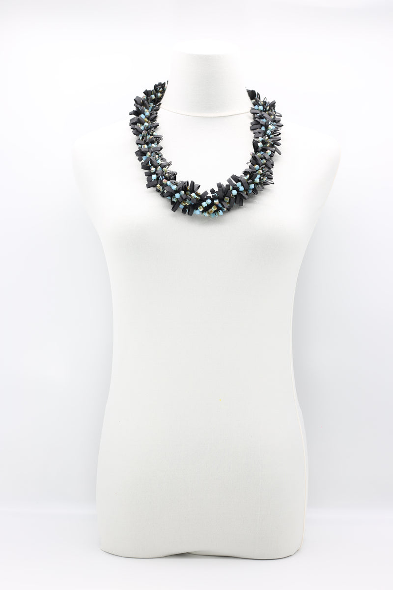 Hand-crocheted Rubber with Crystal Beads Necklace - Jianhui London