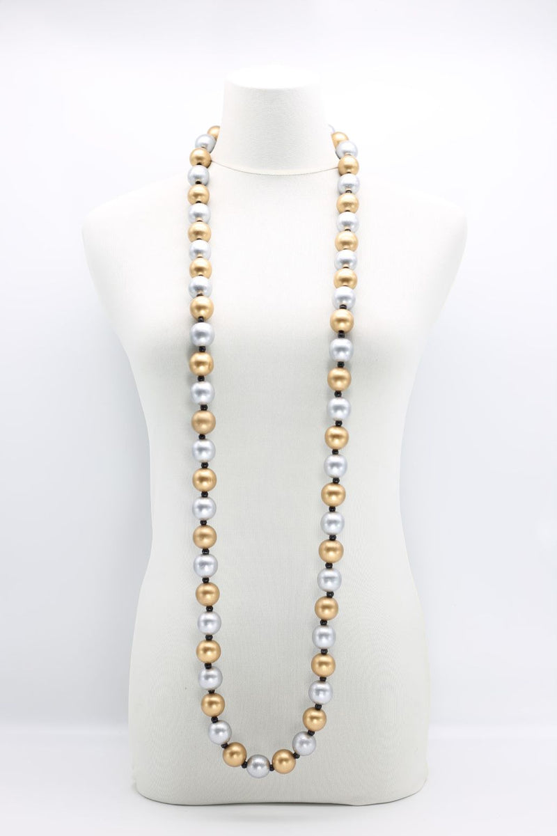 Round Beads Necklace - Silver/Gold - Jianhui London