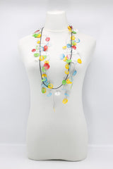 Hanging Flower Basket Necklace - Hand painted - Long - Jianhui London