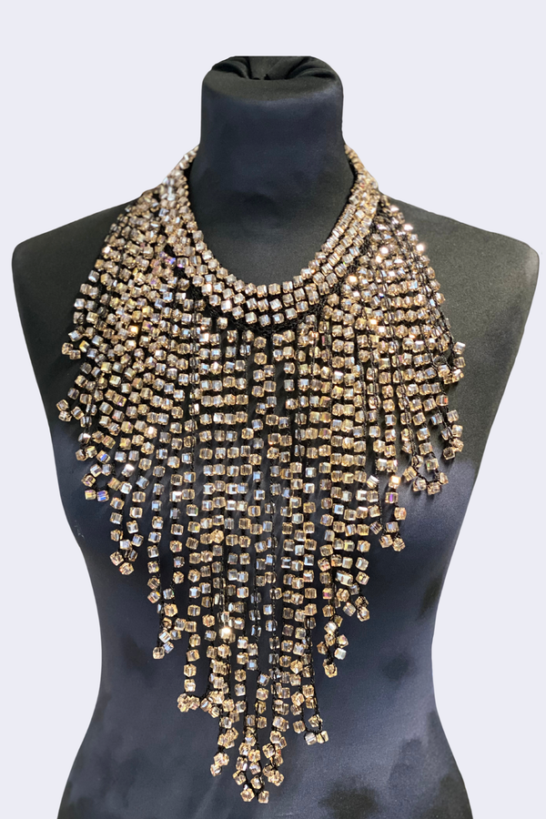 6 x 6 Crystal Fringe Necklaces - Long Tassle - Jianhui London