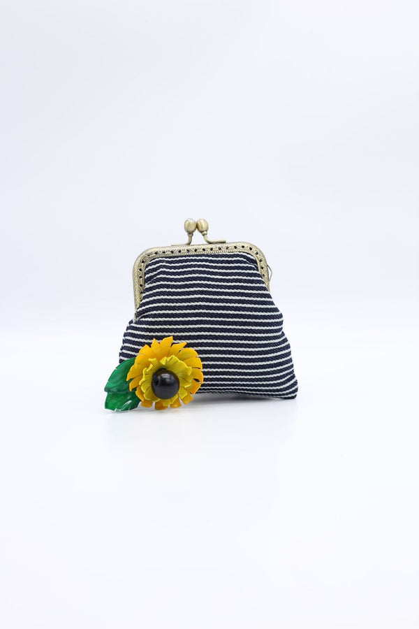 Handmade Small Stripe Purse - Sunflower - Jianhui London